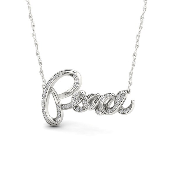 Sterling Silver 1/6ct TDW Diamond Peace Necklace