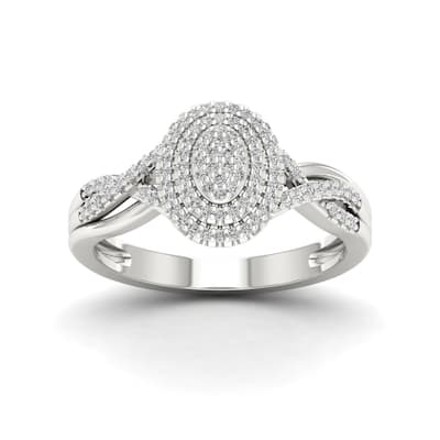 Sterling Silver 1/4ct TDW Diamond Engagement Ring