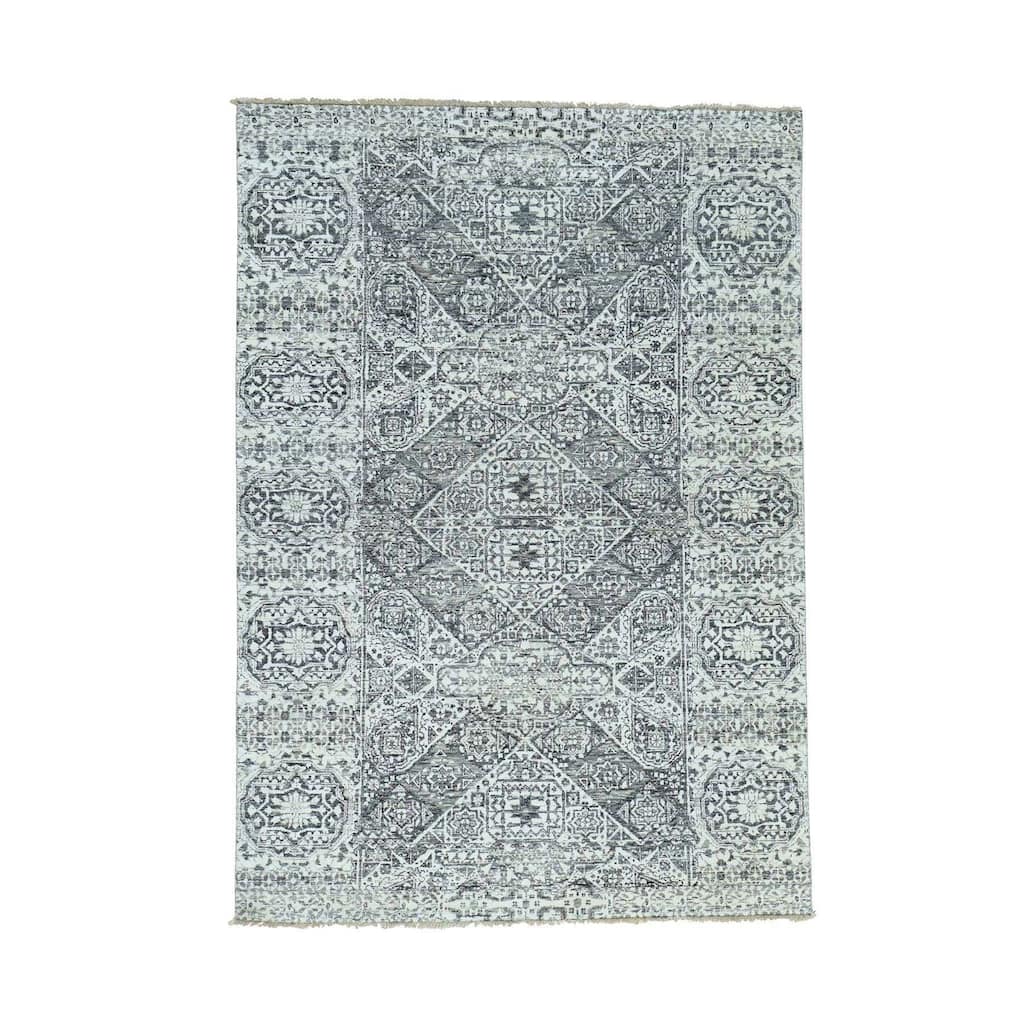 Shahbanu Rugs Mamluk Design Handmade Undyed Natural Wool Oriental Rug