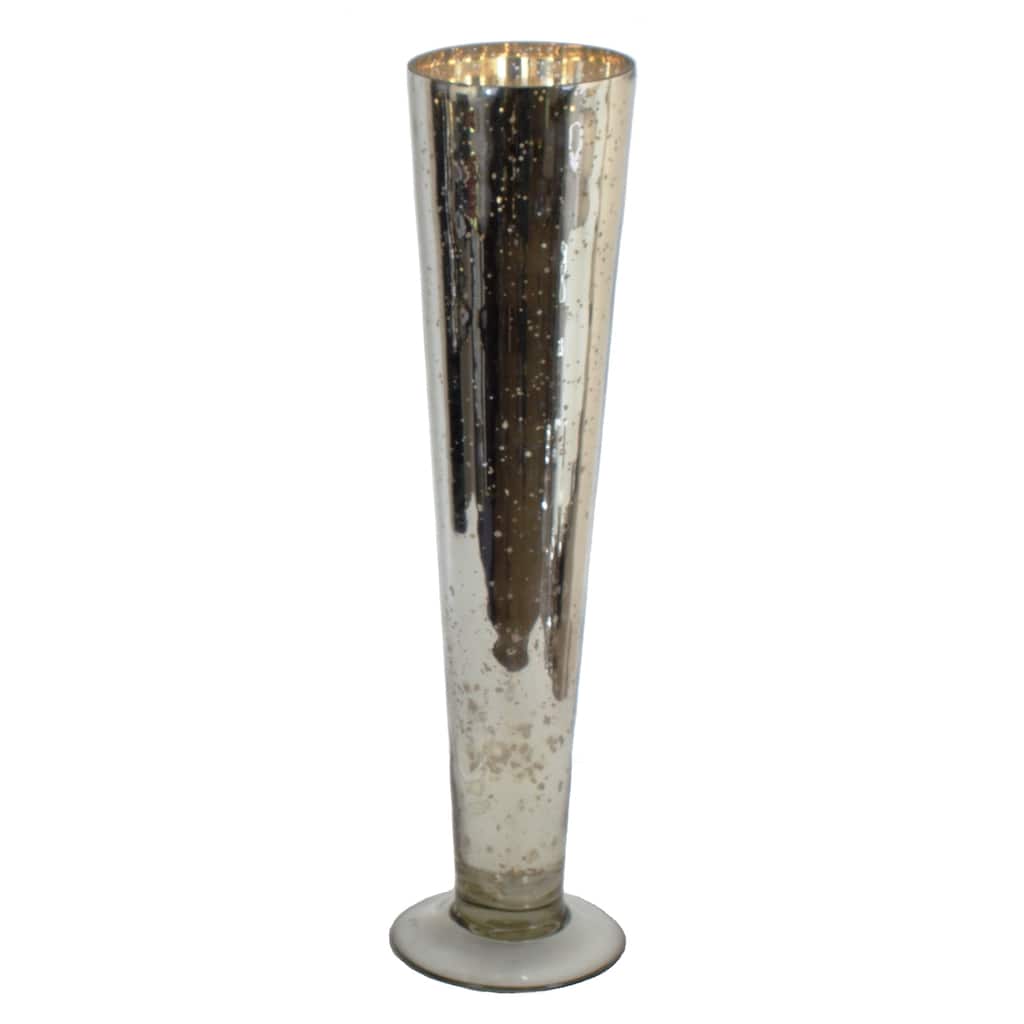 GlideRite 18-inch Mercury Glass Tall Silver Flower Vase