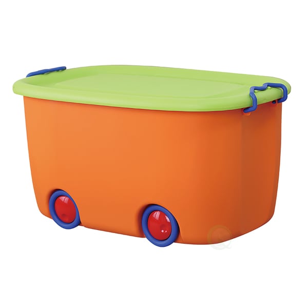 stackable toy storage box with wheels