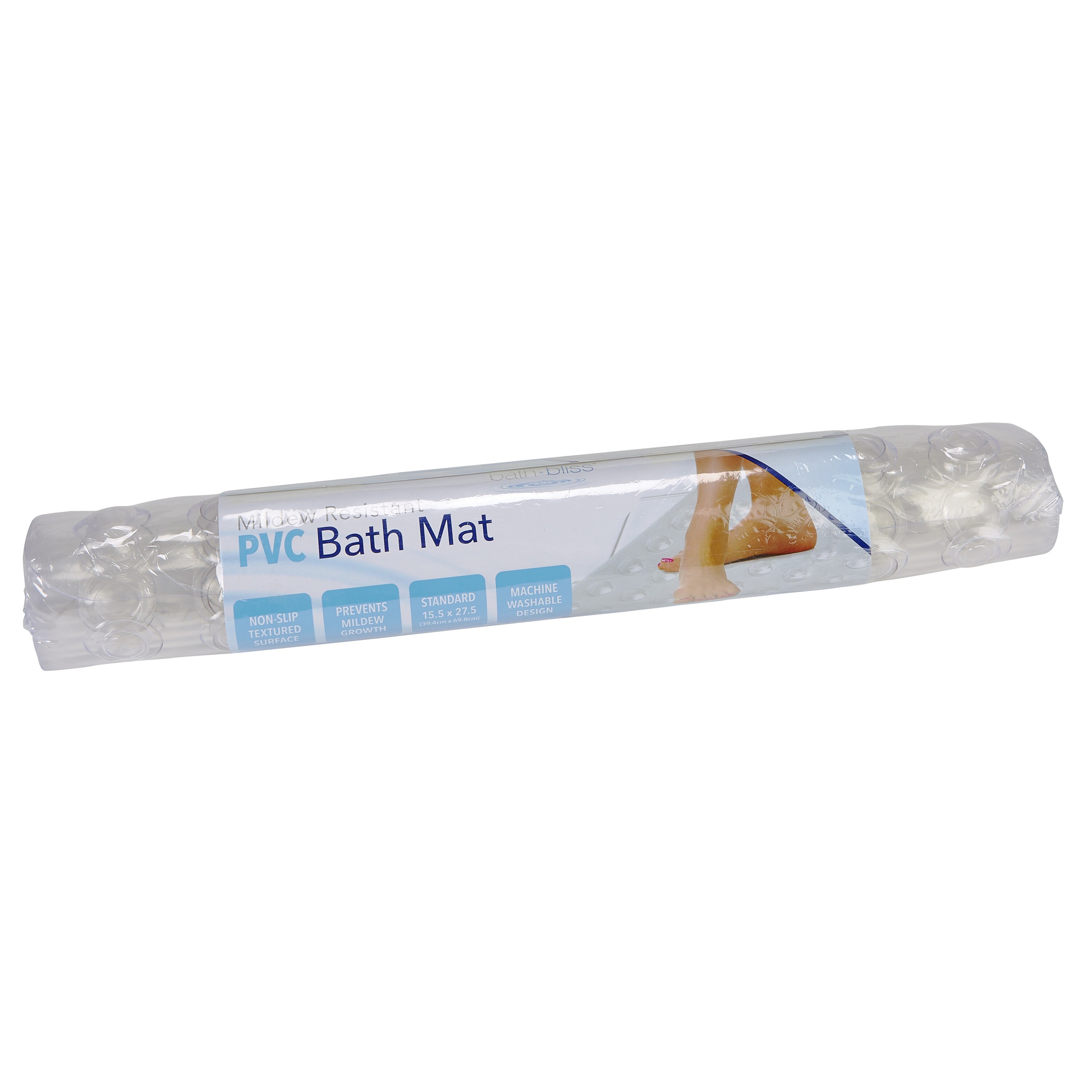 Bath Bliss Sanitized Non-Slip Bath Mat, Clear