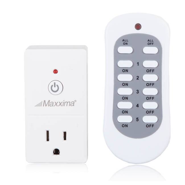 Maxxima Programmable Wireless Outlet Control System - White