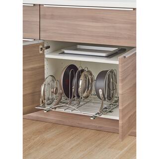 Pot Racks Online At Our Best Kitchen Storage Deals Trinity Chromecolored Steel Sliding Pot Organizer
