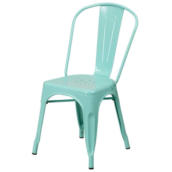 Shop Black Friday Deals On Mint Green Metal Bistro Style Chair Overstock 14161660