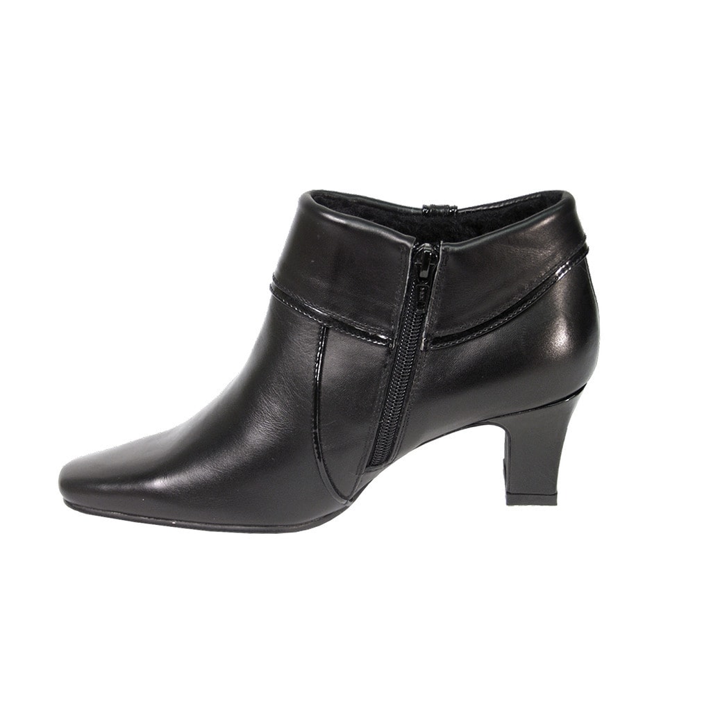 leather wide width booties