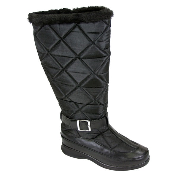 wide width black boots