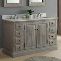 Shop Rustic Style 60-inch Double Sink Bathroom Vanity - Free Shipping