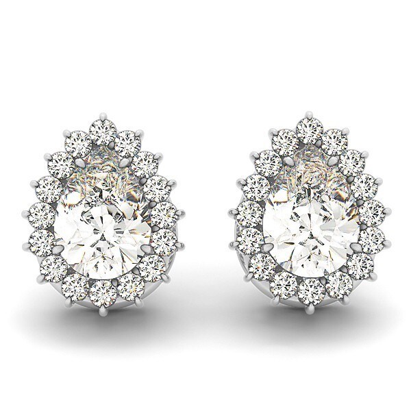14k 6x4 Pear /& Diamond Earrings in 14k Yellow Gold