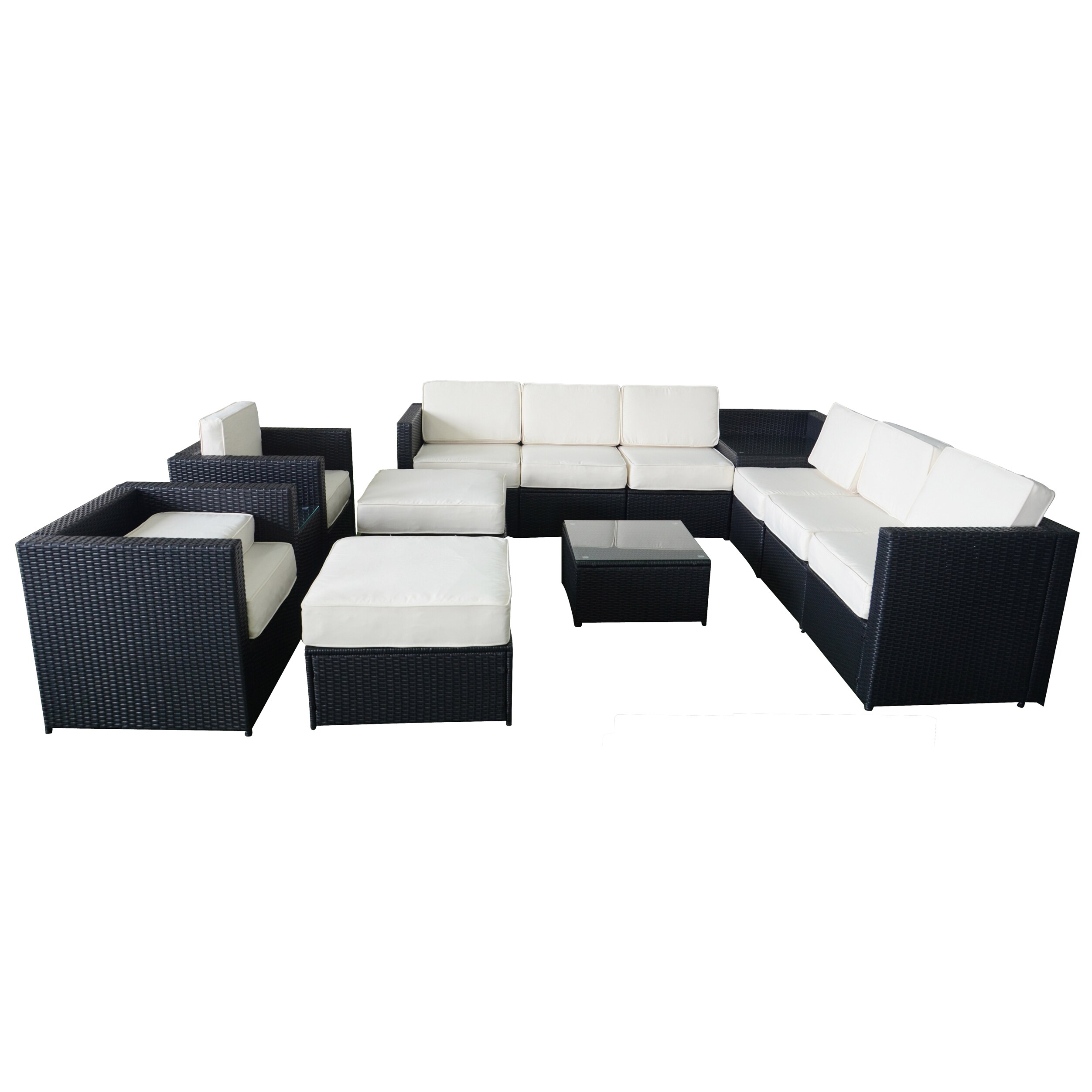 Shop 13 Pc Cozy Outdoor Garden Patio Rattan Wicker Furniture Sectional Sofa Overstock 14163319