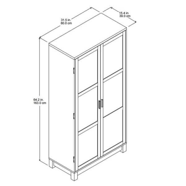 Shop Ameriwood Home Carver 64 Inch Grey Storage Cabinet Free