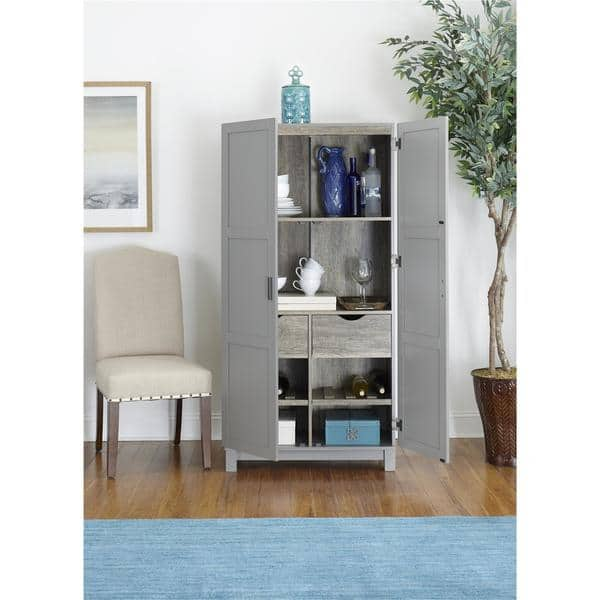 Shop Ameriwood Home Carver 64 Inch Grey Storage Cabinet Overstock 14163385