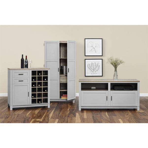 Shop Ameriwood Home Carver 64 Inch Grey Storage Cabinet Free