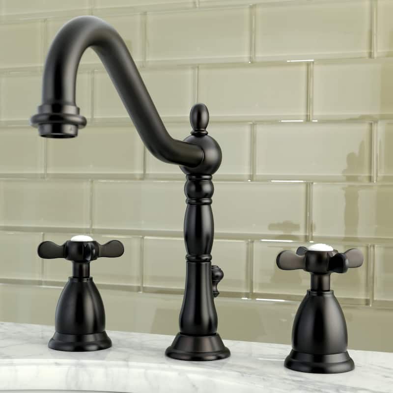 Kingston Brass Victorian Cross-Handles Widespread Bathroom Faucet - Oil Rubbed bronze