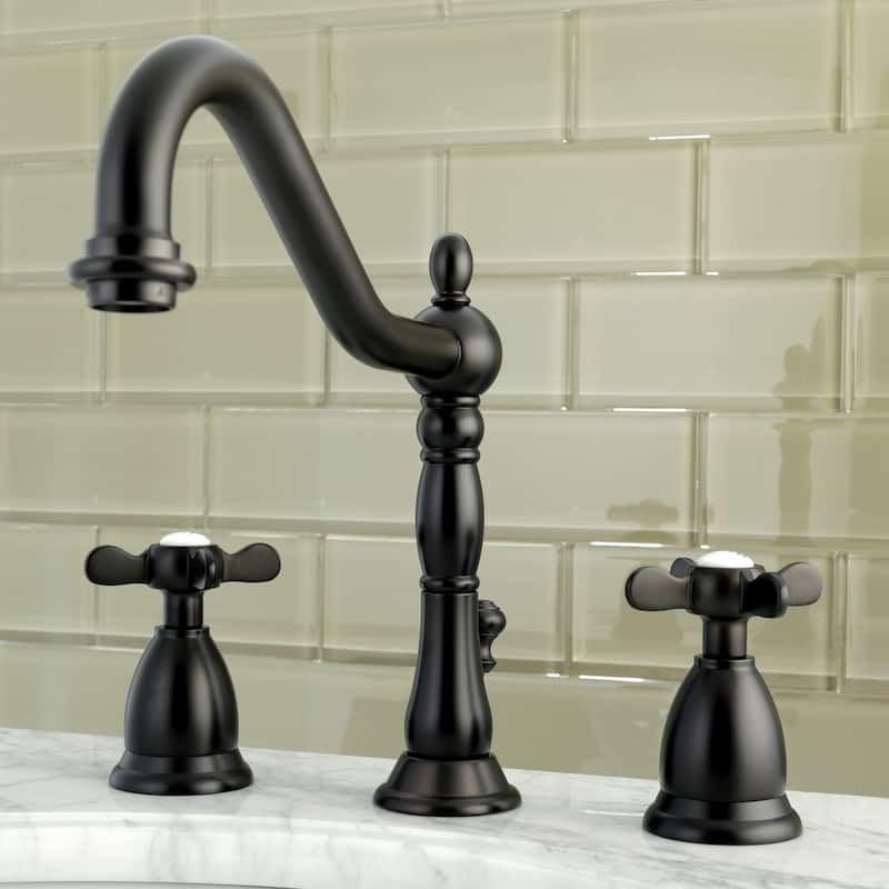 Kingston Brass Victorian Cross-Handles Widespread Bathroom Faucet
