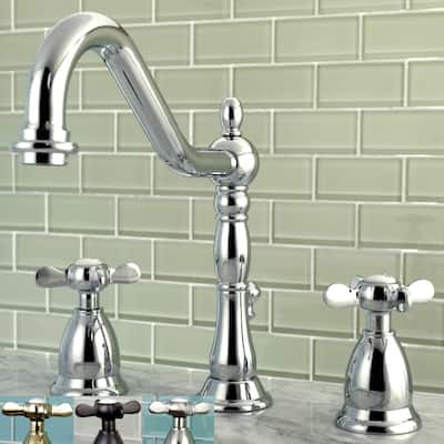 Victorian Cross-Handles Widespread Bathroom Faucet