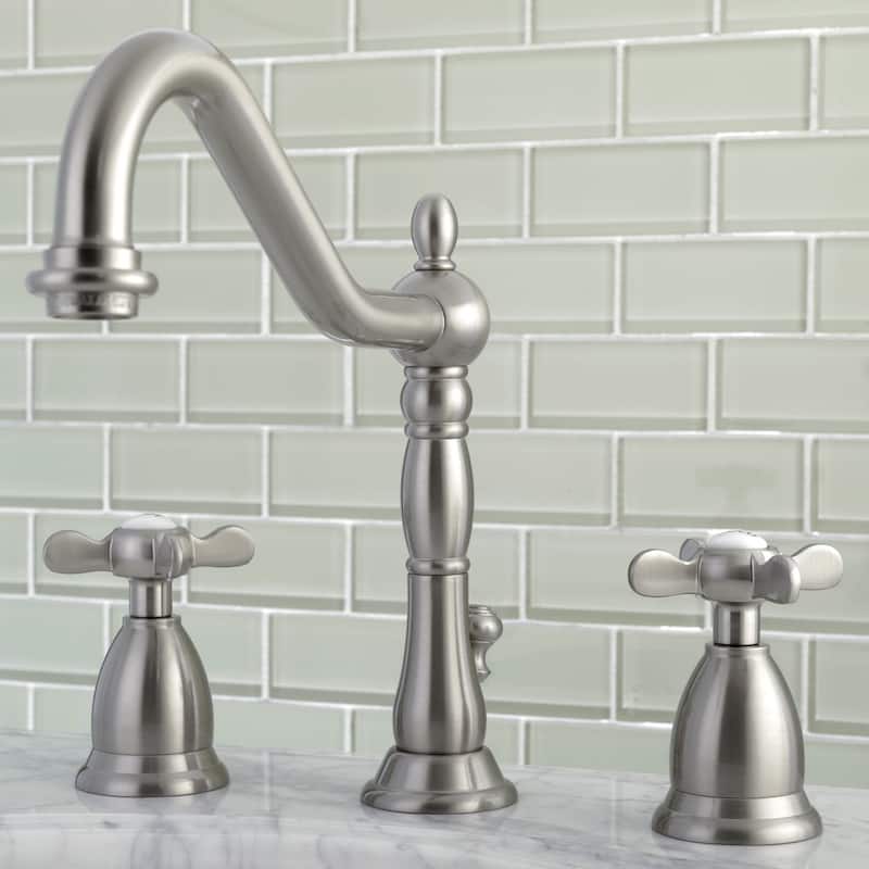 Kingston Brass Victorian Cross-Handles Widespread Bathroom Faucet