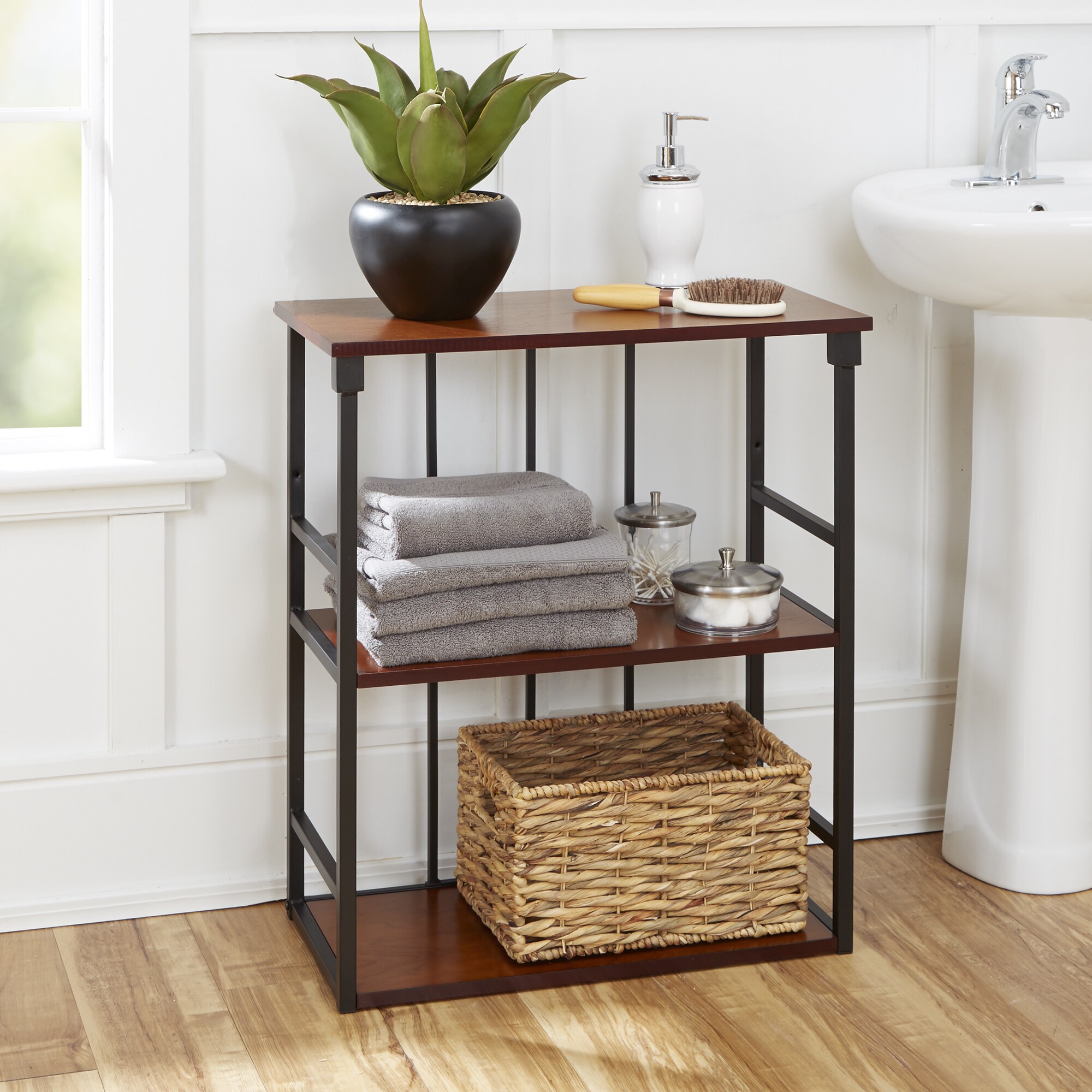 Bronze bathroom wall best sale shelf