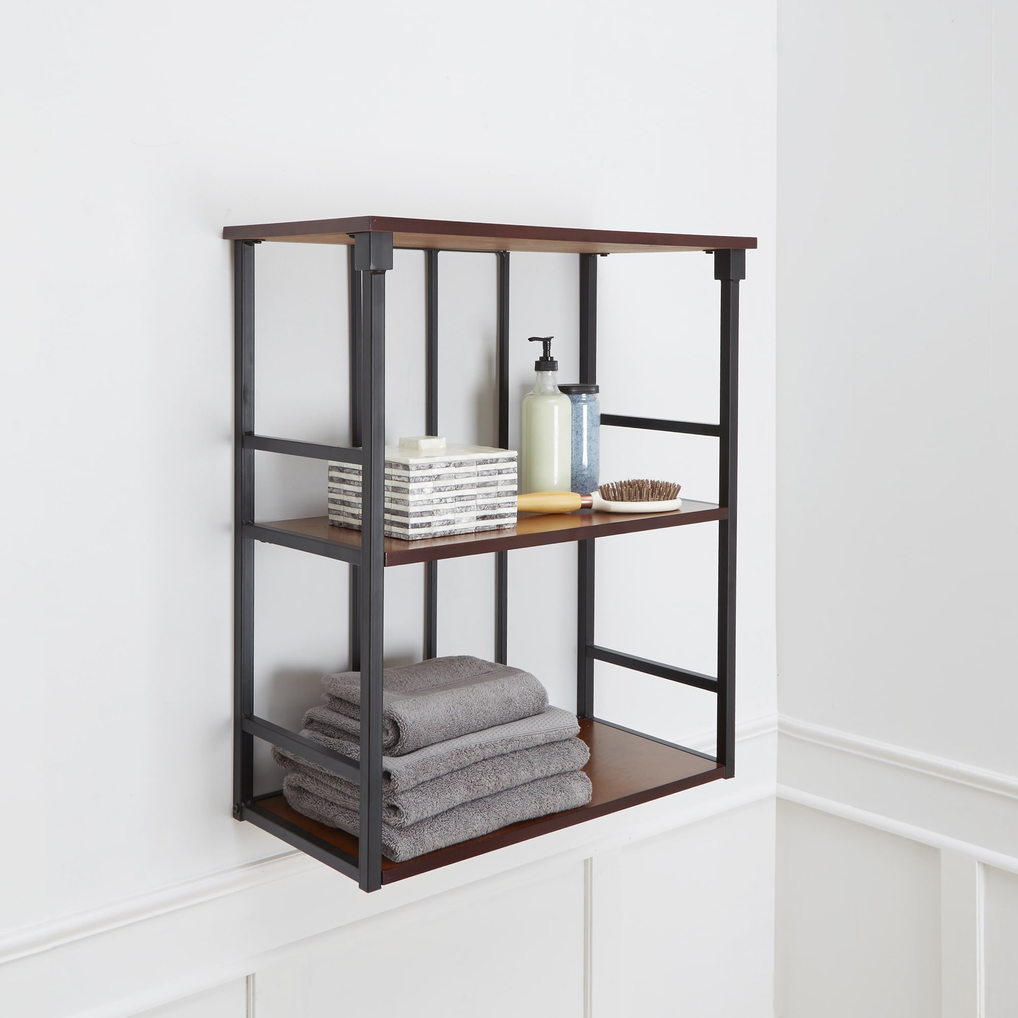 3 tier wall mounted bathroom shelf