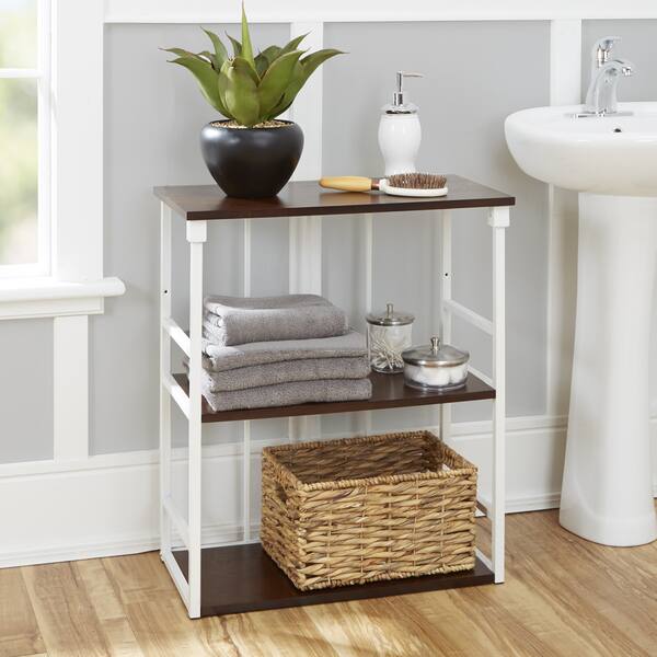 Mixed Material Bathroom Collection 3 Tier Wall Shelf Overstock Com Shopping The Best Deals On Bathroom Shelving 20763681