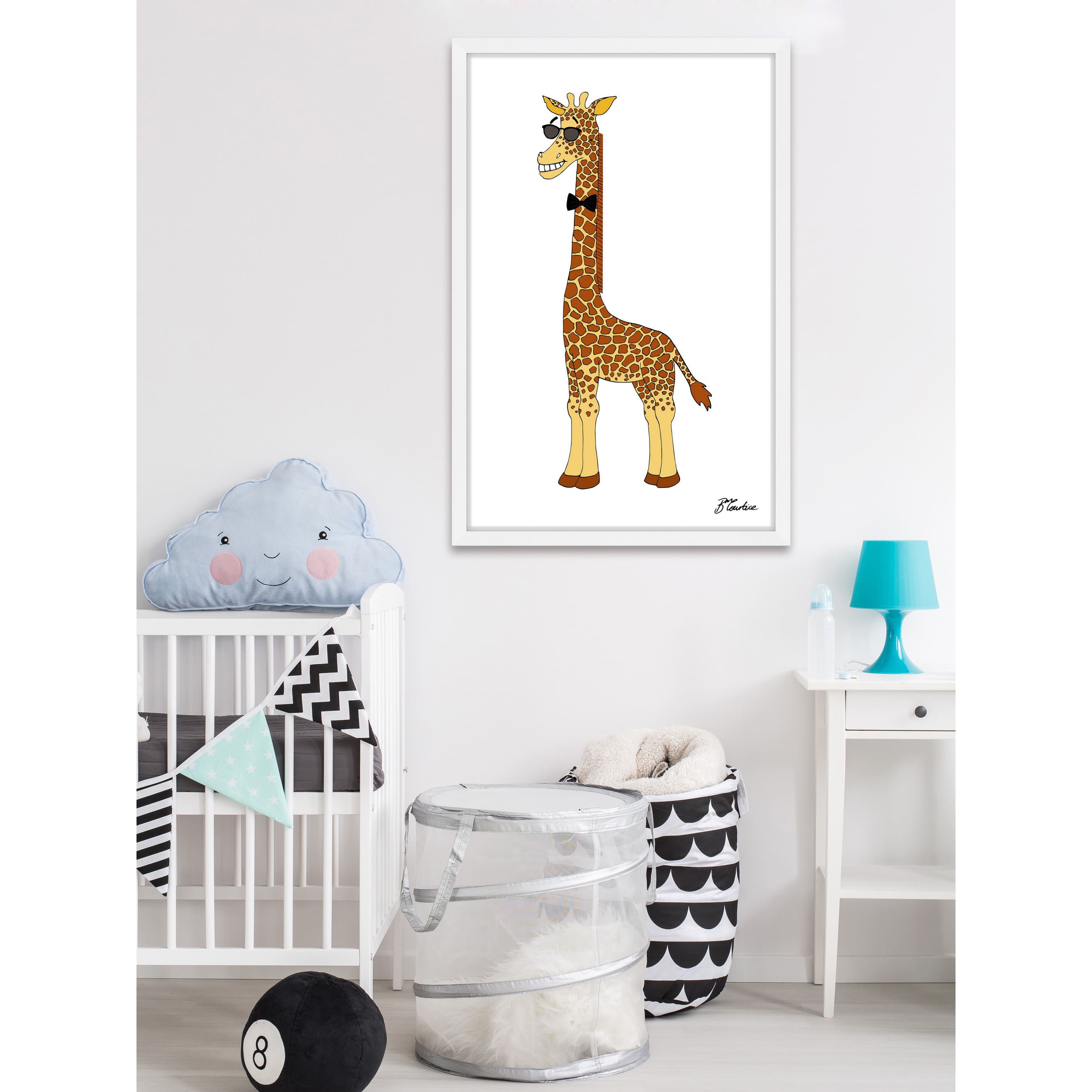 Marmont Hill - 'Hippy Giraffe Tall' by Brenda Courtice Framed Painting ...