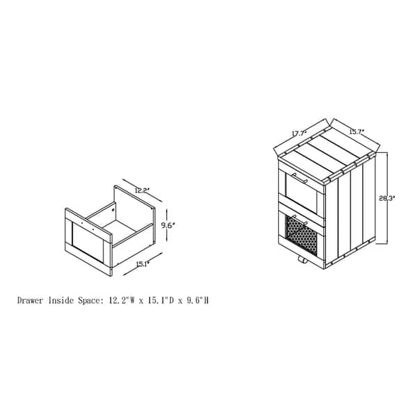 Rustic Walnut Window 2Drawer Wood File by Furniture of America