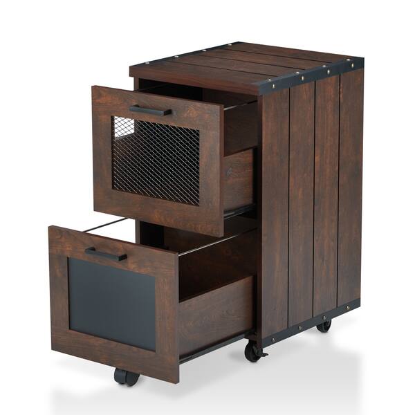 Shop Furniture Of America Days Rustic Walnut 2 Drawer File Cabinet