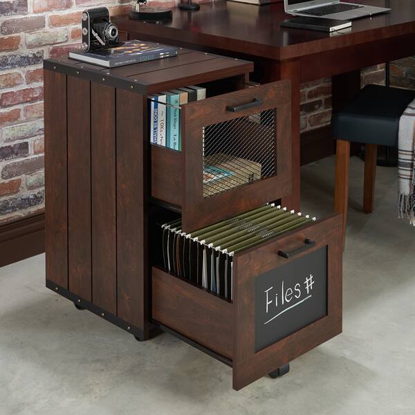 Shop Furniture Of America Days Rustic Walnut 2 Drawer File Cabinet