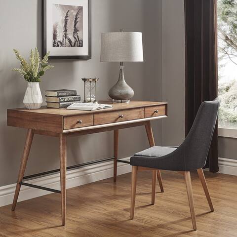 Aksel Brown Wood 3-Drawer Writing Desk by iNSPIRE Q Modern