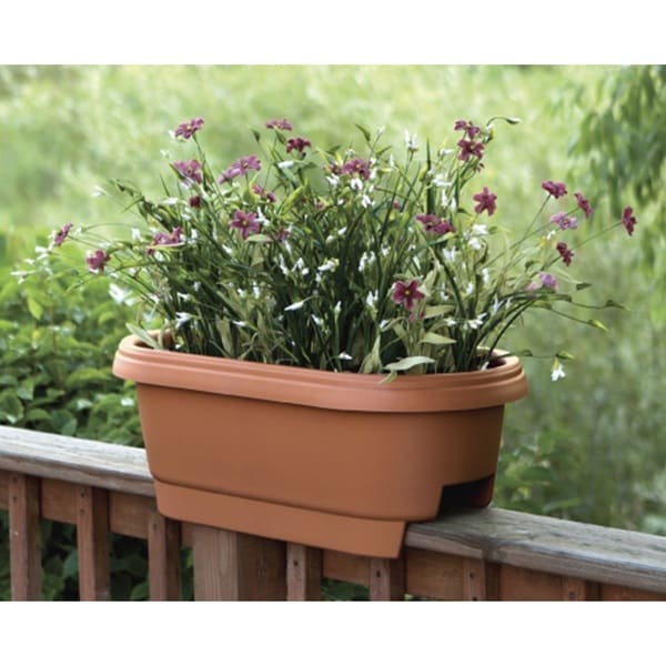 Bloem Deck Rail Planter, 24-inch, Terra Cotta - On Sale - Bed Bath