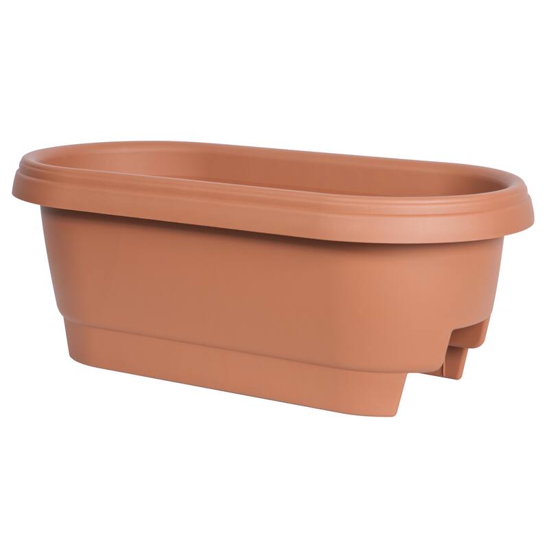 Bloem Deck Rail Planter, 24-inch, Terra Cotta