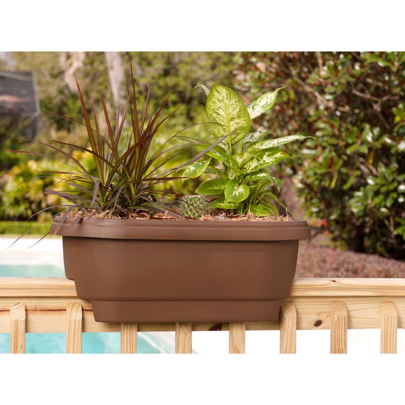 Bloem Deck Rail Planter, 24-inch, Terra Cotta