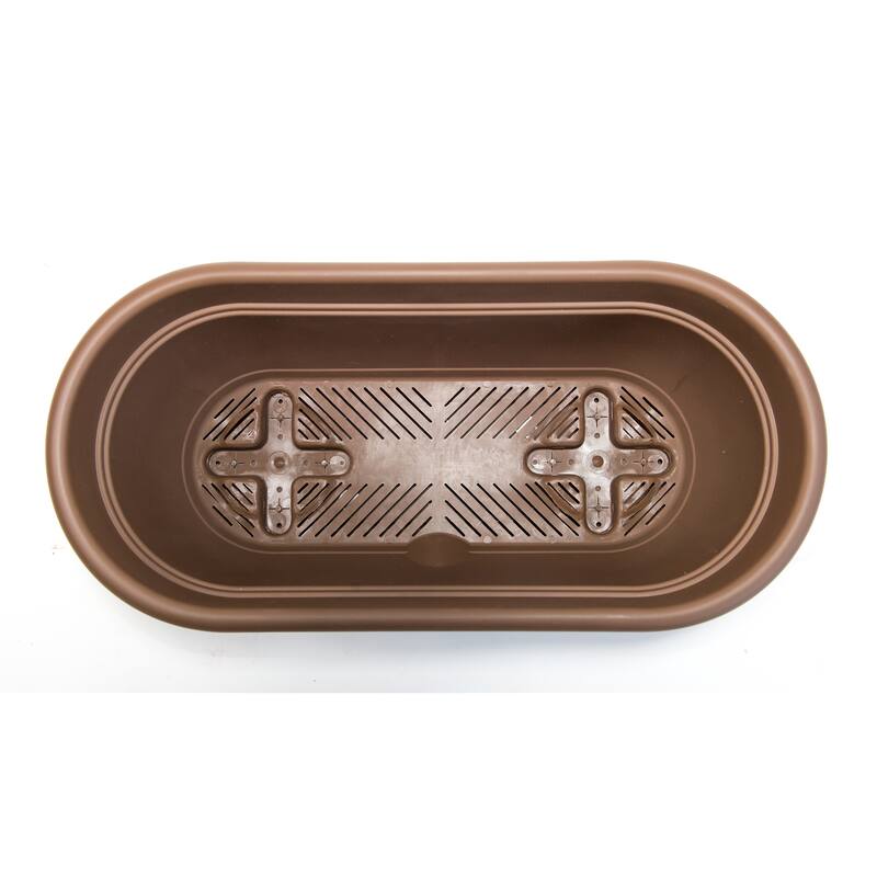 Bloem Deck Rail Planter, 24-inch, Terra Cotta