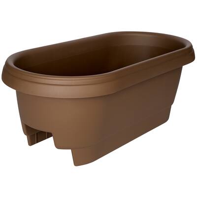 Bloem Deck Rail Planter, 24-inch, Chocolate