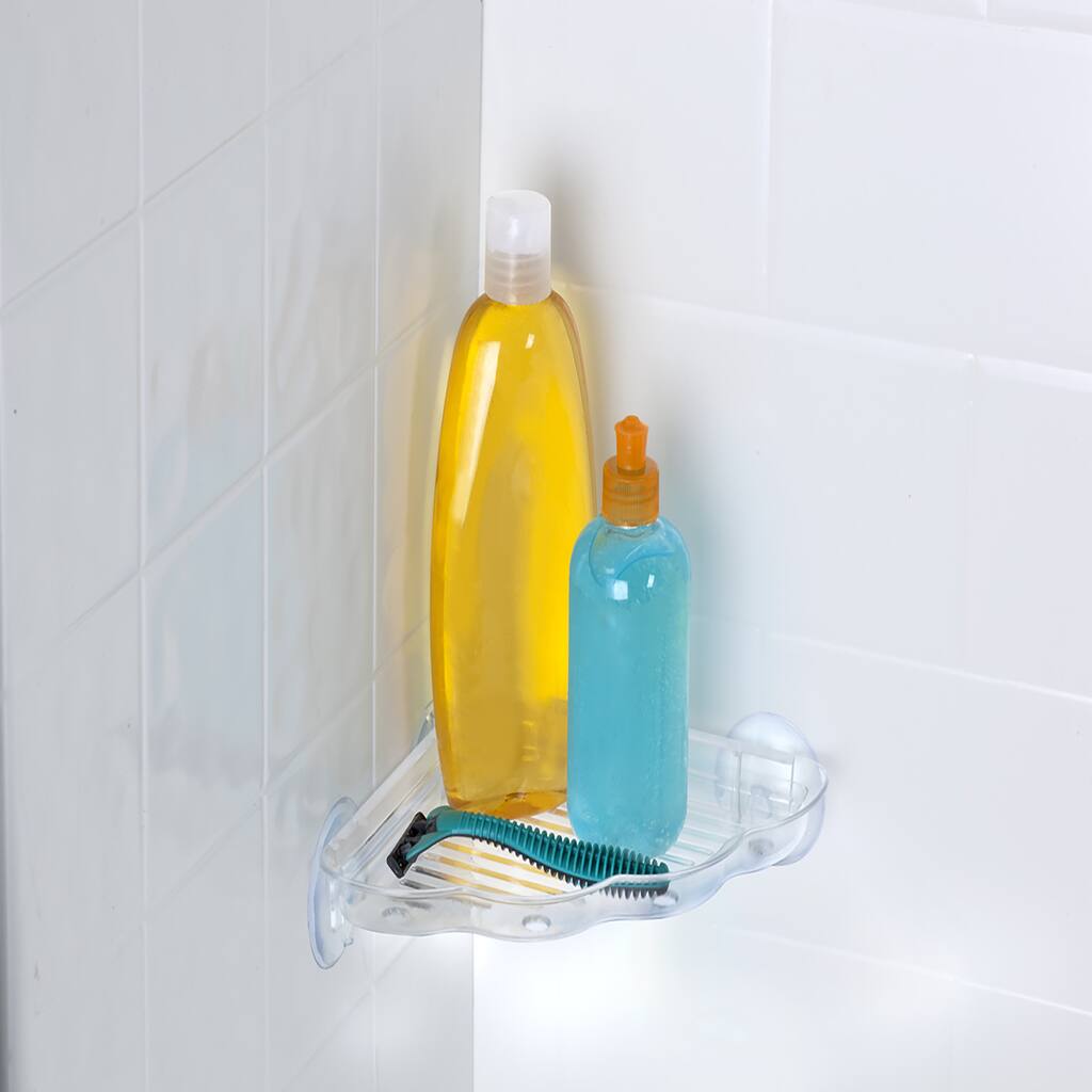 Bath Bliss Plastic Suction Corner Bath Shelf