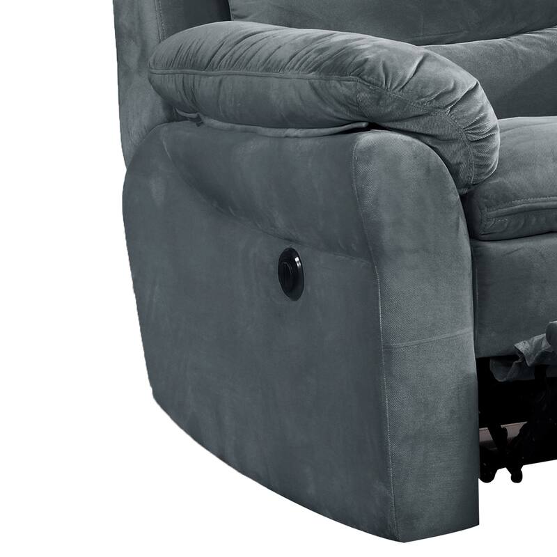 Copper Grove Dark Grey Polyester Power Recliner