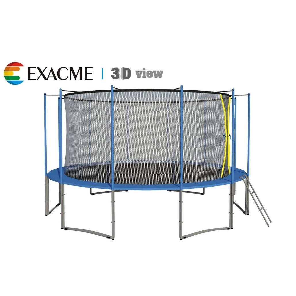 15ft 6w Legs Trampoline W Safety Pad Enclosure Net Ladder Combo Overstock 14172658