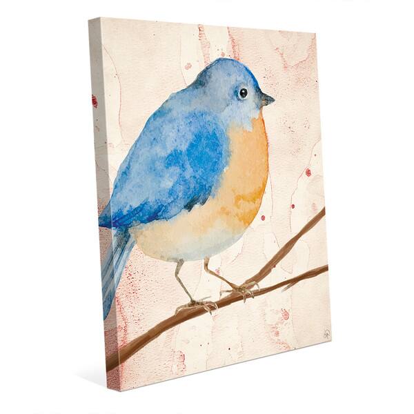 Shop Pink Watercolor Bird Canvas Wall Art Print On Sale