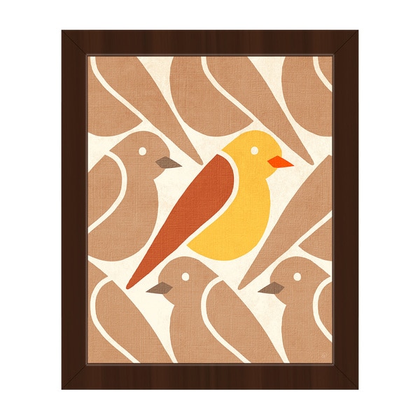 Shop &#39;Birds Birds Birds Yellow&#39; Framed Canvas Wall Art - On Sale - Free Shipping Today ...