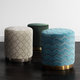 preview thumbnail 1 of 2, Opal Green Velvet Ottoman