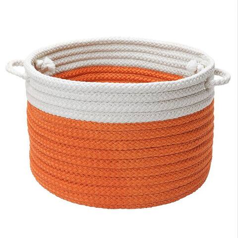 Dip-Dye Orange Zest Storage Basket w/Handles