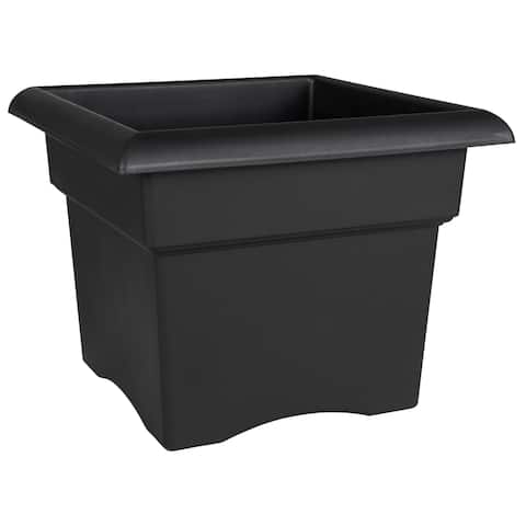 Bloem Veranda Deck Box Planter, 18-inch, Black