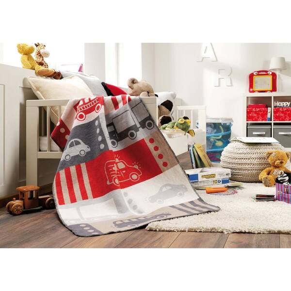 slide 2 of 2, Automobiles Multicolored Cotton Pure Baby Blanket
