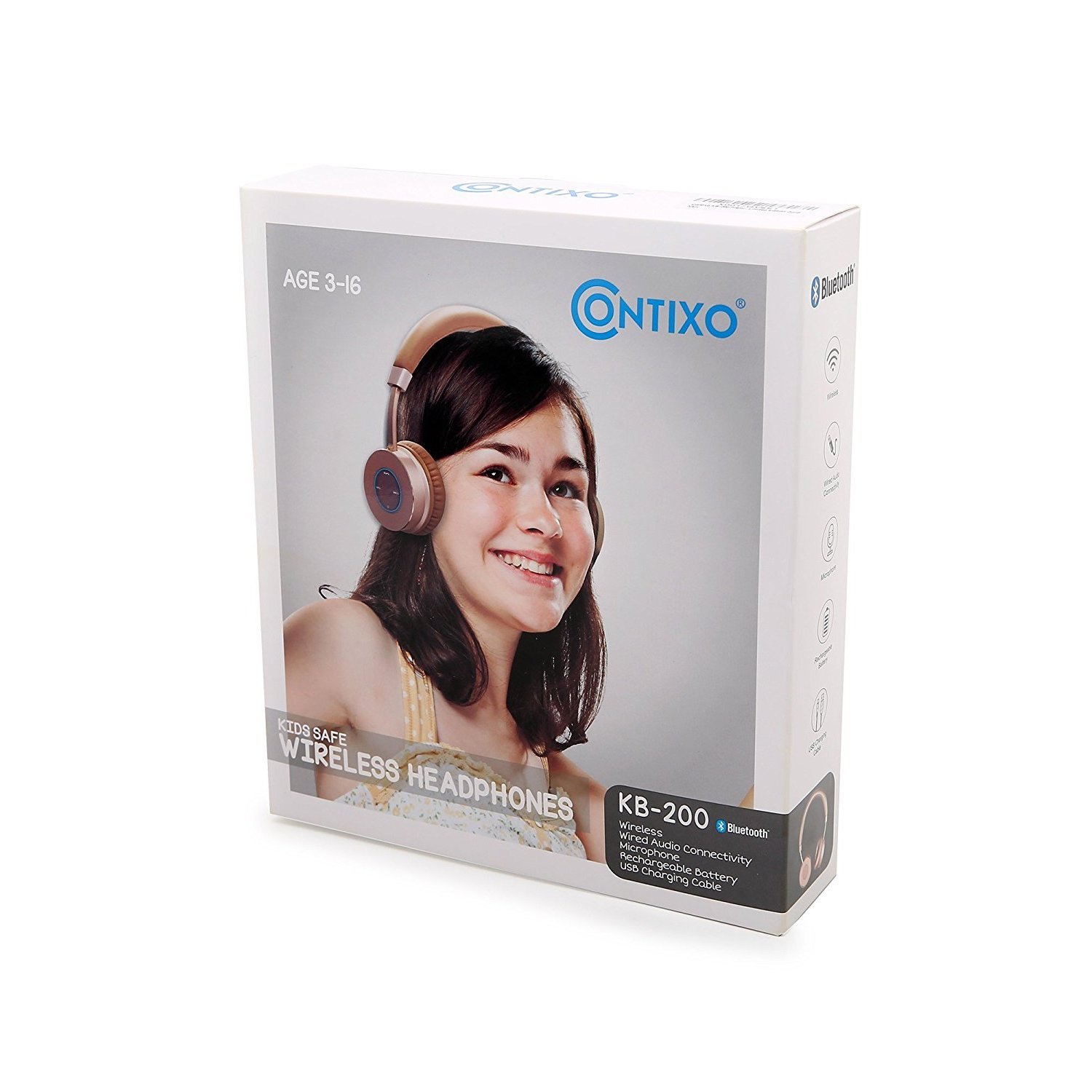 Contixo Premium Kids Headphones W Volume Limit Controls Max 85db Bluetooth Wireless W Comfortable Cushioning Gold Overstock