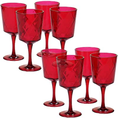 Certified International Ruby Acrylic 13-ounce All-purpose Goblets (Pack of 8)