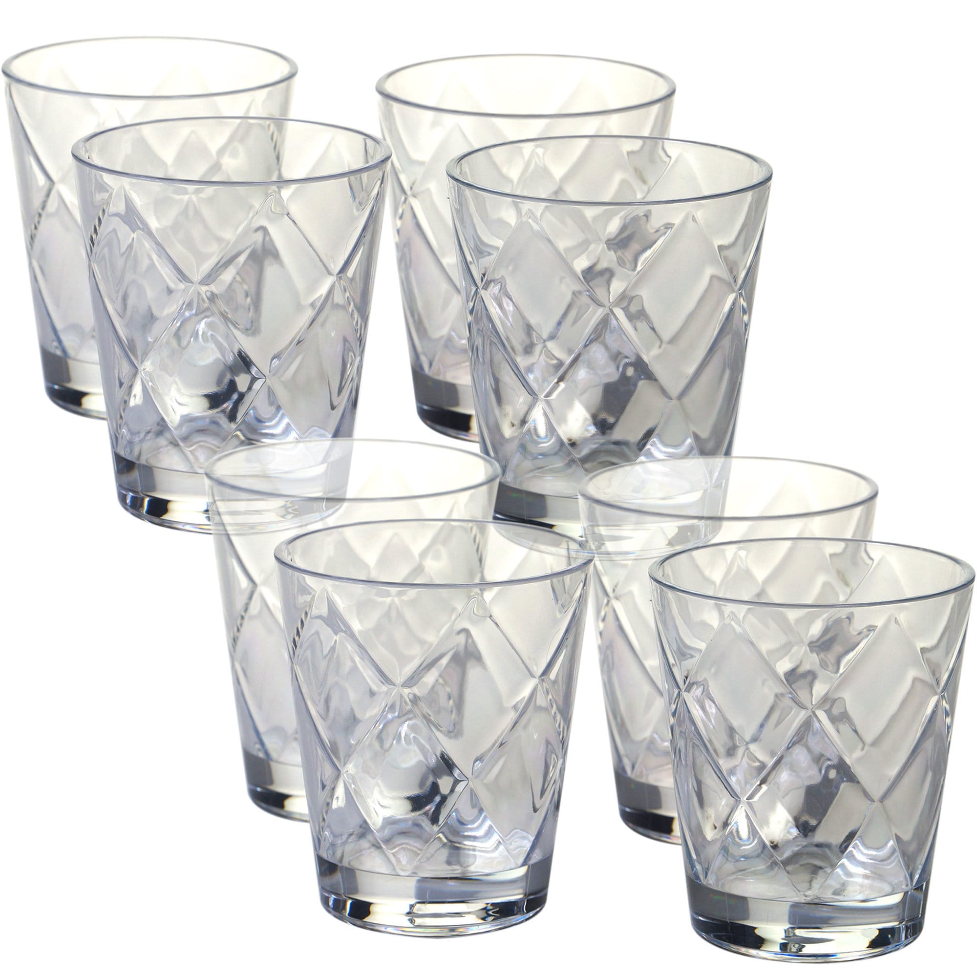Acrylic Plastic Double Old Fashioned Tumbler Set of 6 Clear CG142-CL QG 14 oz 