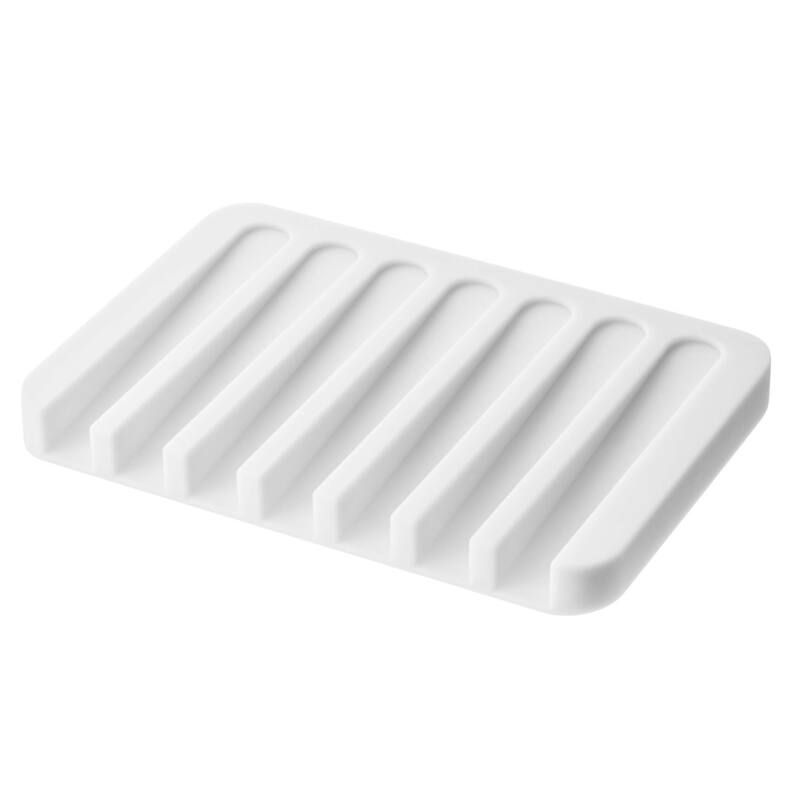 Flow White/ Pink/ Green/ Black Self Draining Silicone Soap Tray by Yamazaki Home