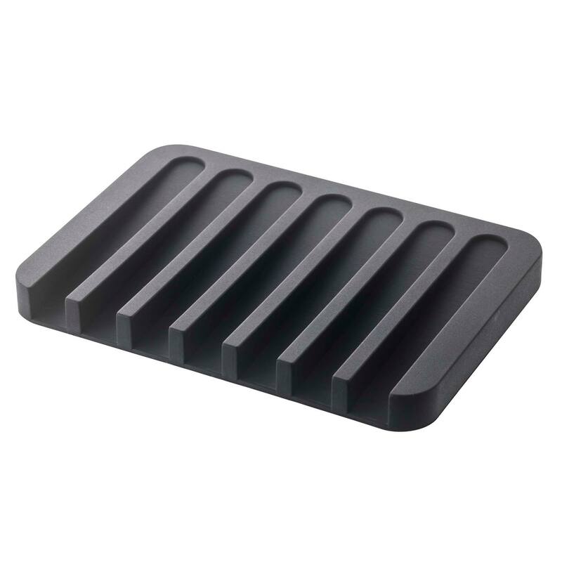 Flow White/ Pink/ Green/ Black Self Draining Silicone Soap Tray by Yamazaki Home