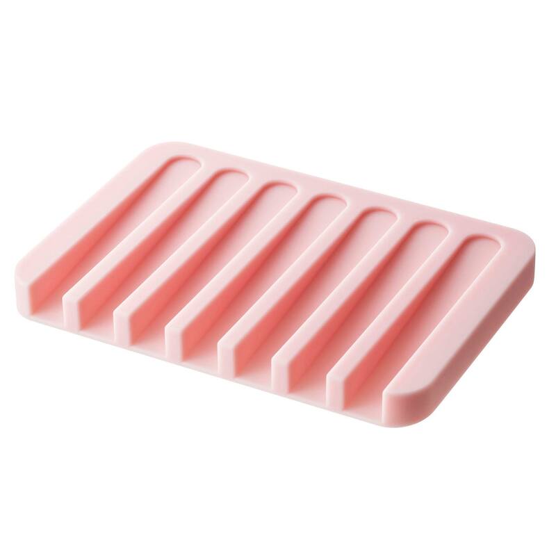 Flow White/ Pink/ Green/ Black Self Draining Silicone Soap Tray by Yamazaki Home