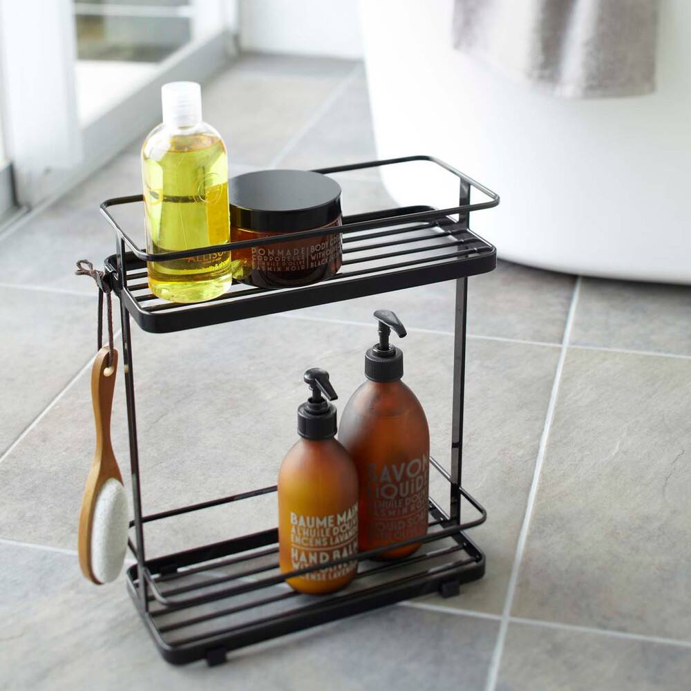 Yamazaki Home Two-Tier Shower Caddy, Steel, Small, Holds 13.2 lbs